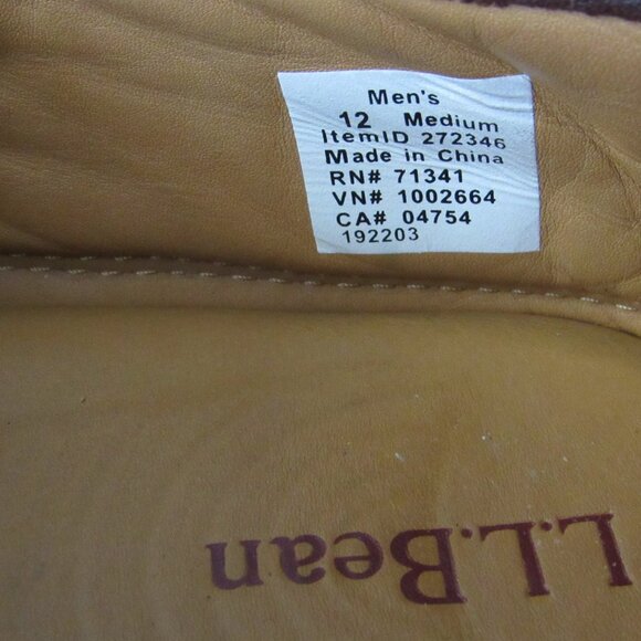 L.L. Bean Elkhide Leather Slip On Loafers Shoes 272346 Men\'s Size 12 Brown main image 5